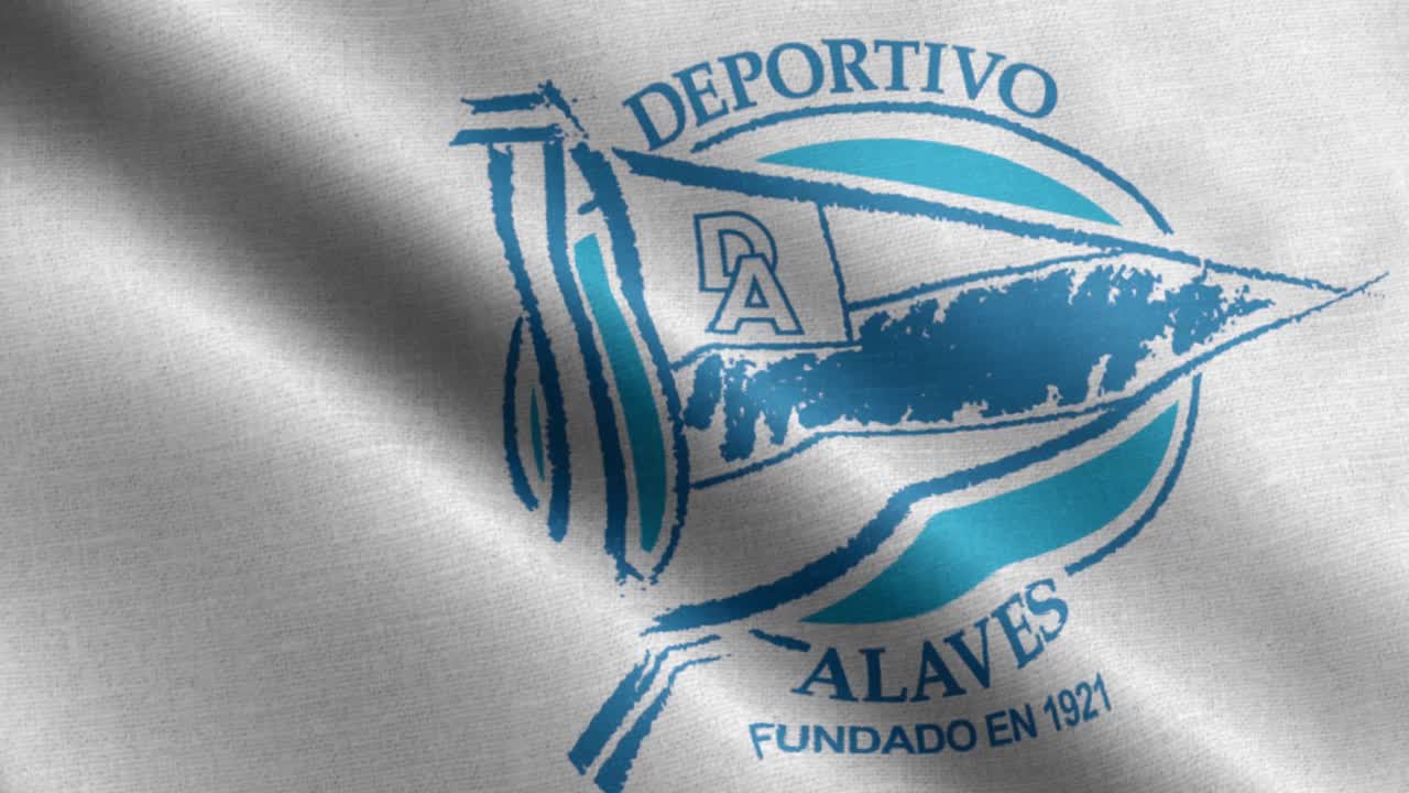 Deportivo Alavés Football Club Logo on Waving Flag