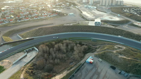 aerial view of zandvoort formula 1 race track in the netherlands - drone shot