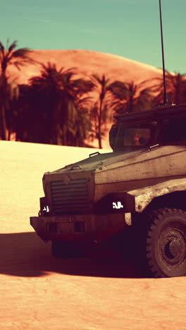 military armored truck in the desert