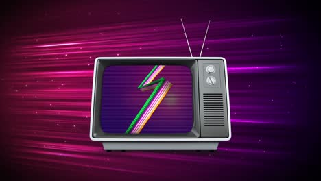 Television-with-a-glowing-background