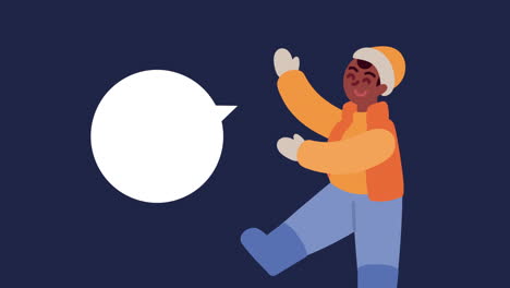 feliz navidad animación con afro niño hablando