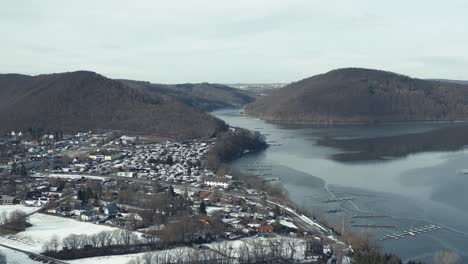 Vistas-Aéreas-De-Drones-Del-Parque-Nacional-Keller-En-Invierno