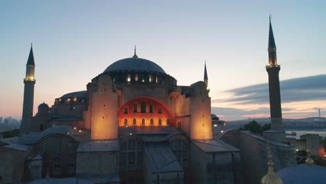 hagia sophia drone footage at night