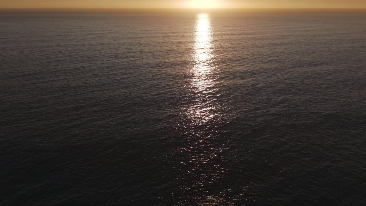 Sunset Over Scenic Ocean In South Africa - Drone Shot