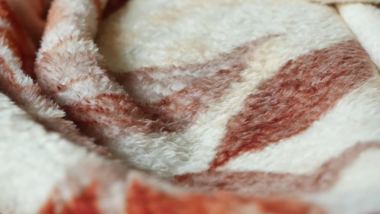 부드럽고 질감있는 담요의 클로즈업