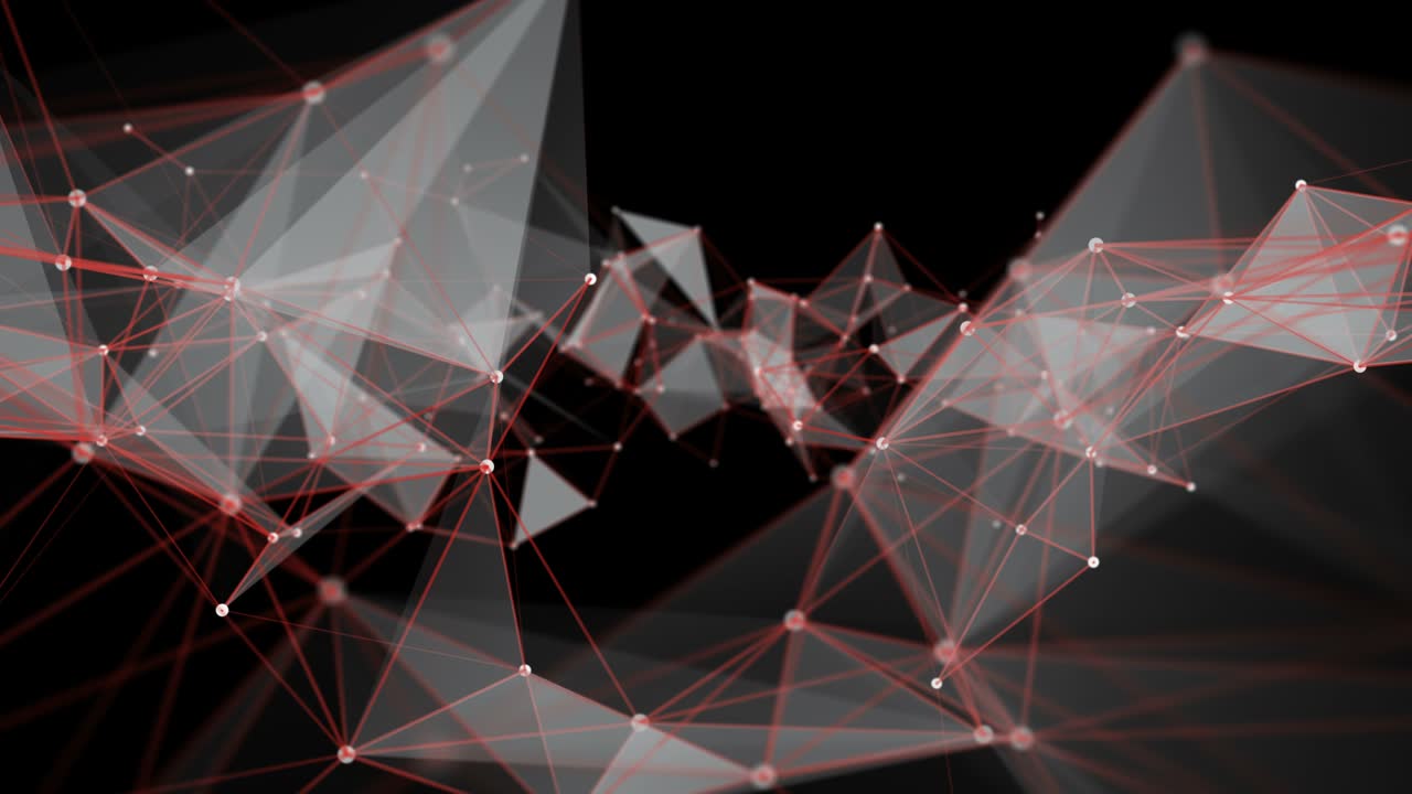 animación futurista del plexo con triángulos brillantes en cámara lenta, 4096x2304 bucle 4k
