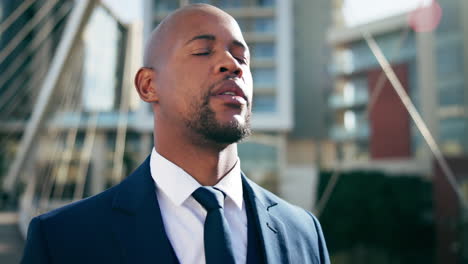 businessman in a city setting