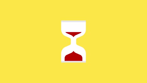 hourglass loading cursor animation loop animation. hourglass loader. 4k resolution animation on yellow background.