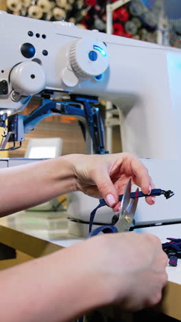 hand sewing material by machine