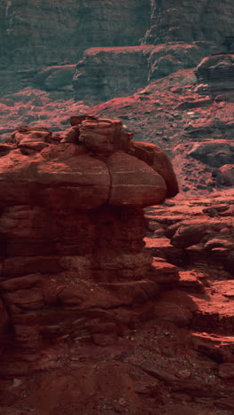 red rock formations in a desert canyon