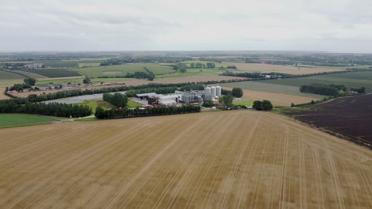 Luftfoto af pløjede marker mellem Wingham og Aylesham