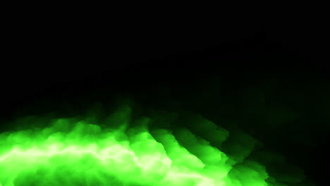 energetic and mesmerizing green swirls illuminate the darkness