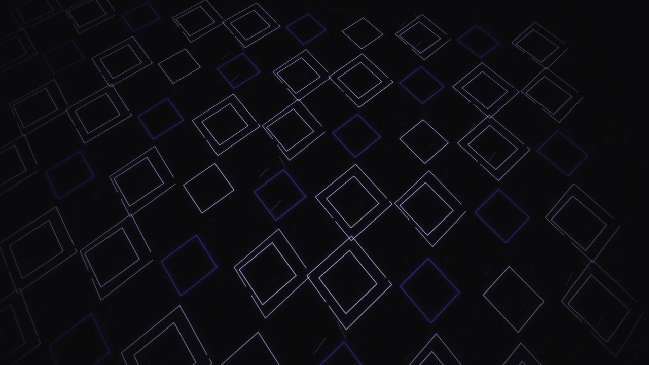 Abstract Motion Background with Glowing Geometric Square Patterns