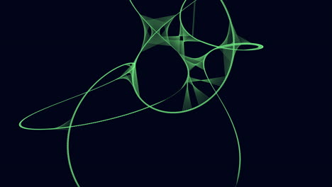 línea verde en espiral con extremo circular un símbolo de infinito y ciclos de vida