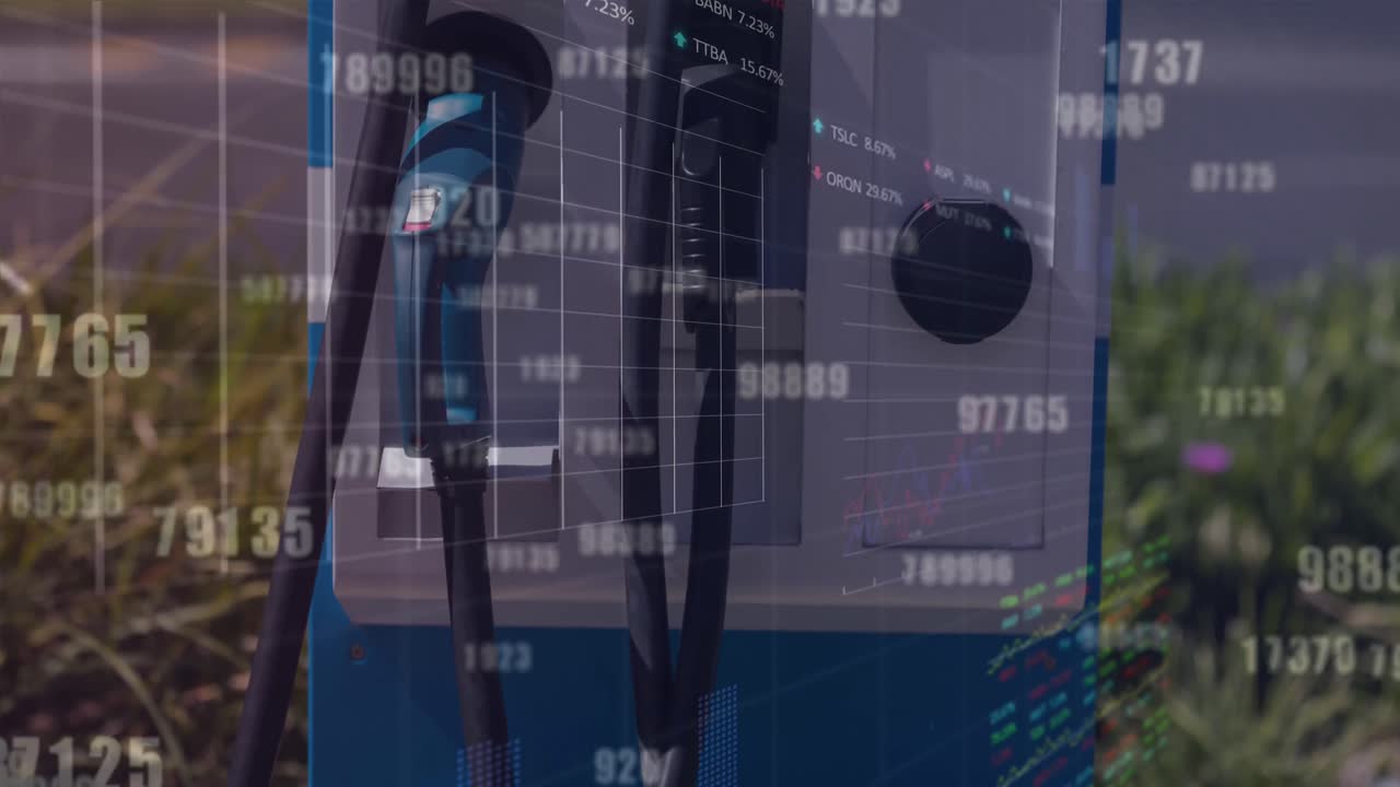 주유소에서 금융 데이터 처리의 애니메이션