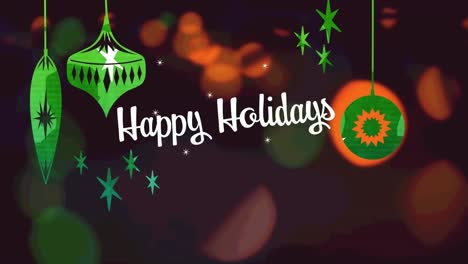 animation of christmas decorations over christmas greetings text