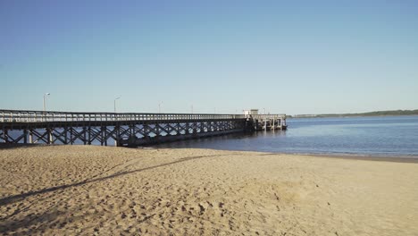 beach boardwalk dock. punta del este, uruguay