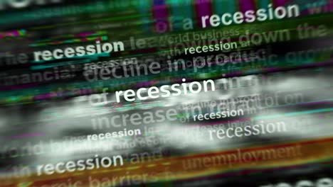 Headline news titles media with recession economy crisis seamless looped
