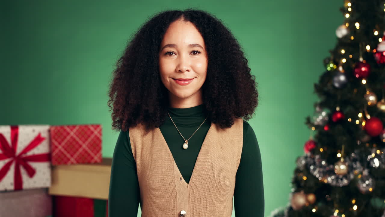 A woman celebrating Christmas