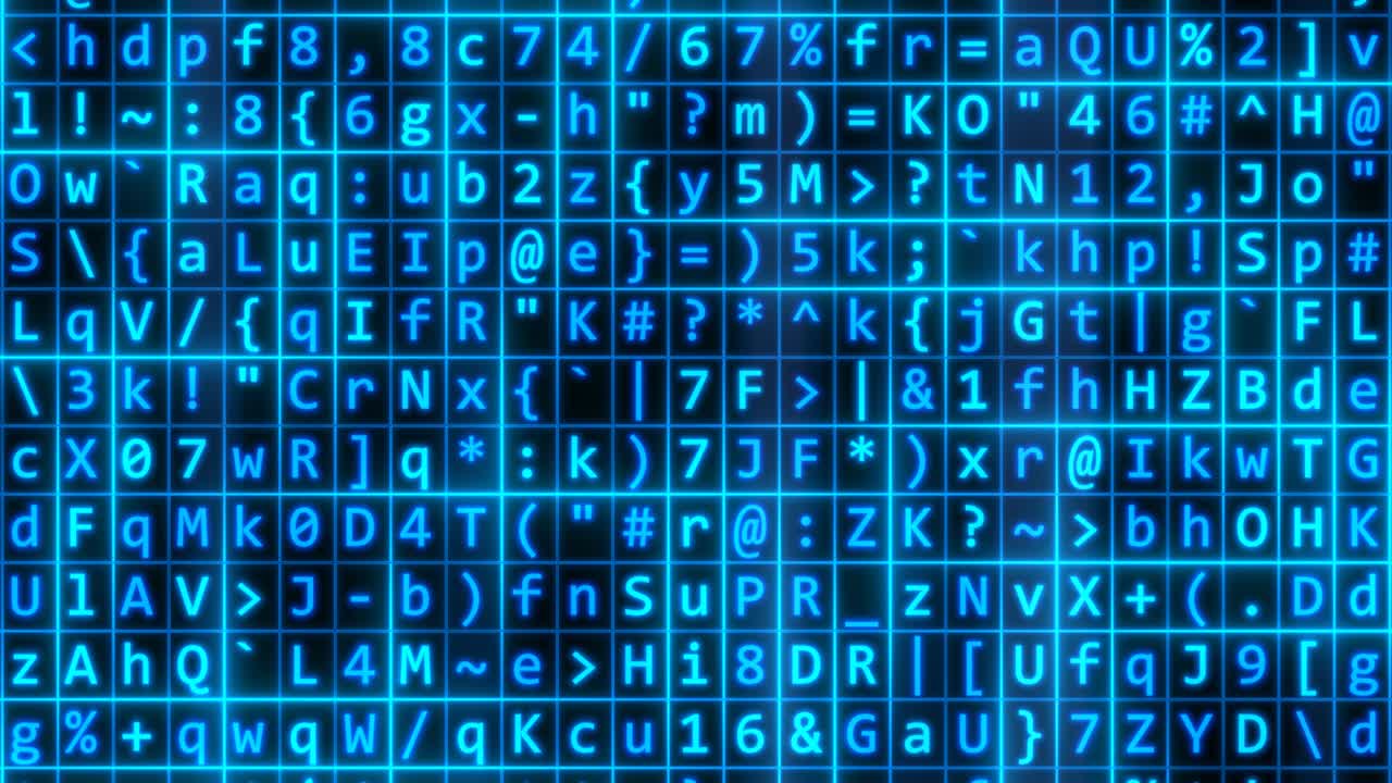 ciberpiratería texto cifrado código de computadora aleatorio virus matriz digital - 4k sin costuras vj bucle movimiento animación de fondo