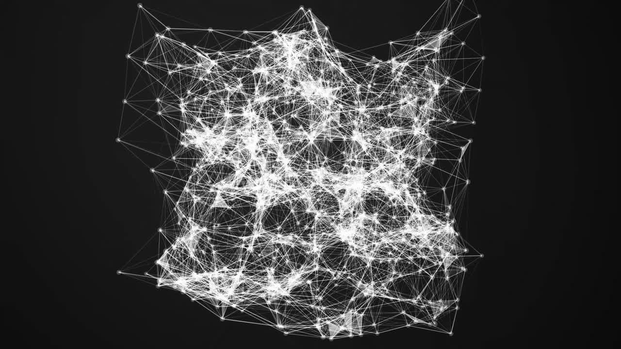Digital Data Network With Lines And Dots Connection