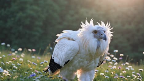 white bird in a field