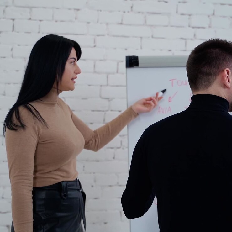 Entrepreneur discussing business ideas