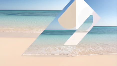 tropical beach landscape with clear blue water and white sand