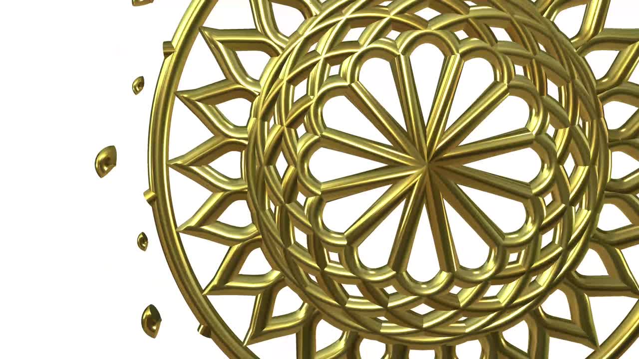 3d 금 만달라 추상적인 장식 디지털 손으로 그려진 금색 만달라 영상 꽃 빈티지 장식 요소의 동양 이슬람 패턴