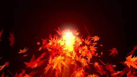 spin of autumn leaves,maple,cg animation,loop