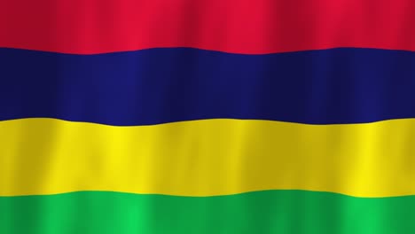 mauritius indian ocean flag country animation 3d symbol design waving in wind movement national patriotism world culture emblem banner republic island red blue yellow green stripes