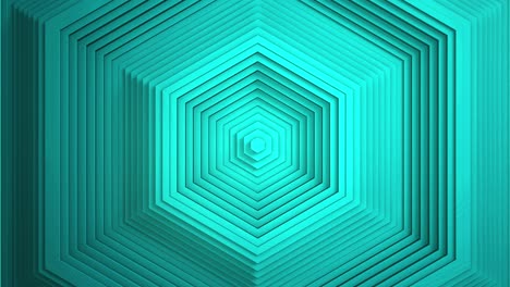 sequential movement of the turquoise hexagon rings. the concept of wave and motion. minimalistic 3d business background. a game of shadows. the pattern