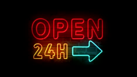 open neon sign