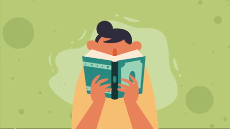 man with book library animation