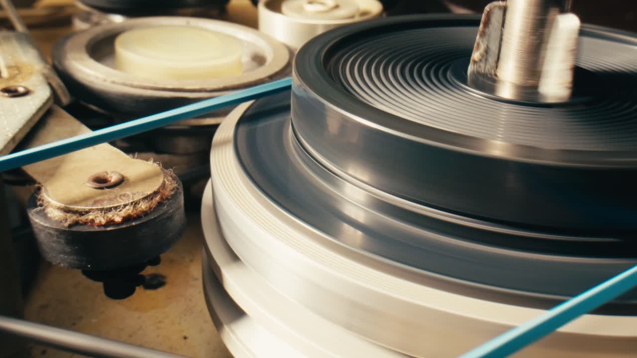 테이프를 가진 빈티지 산업 기계