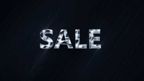 venta en bucle elegante plata título de texto de una sola palabra en moda abstracta fondo azul negro moderno con máscara de coloración incluida. ideal para la pantalla de la tienda de televisión.