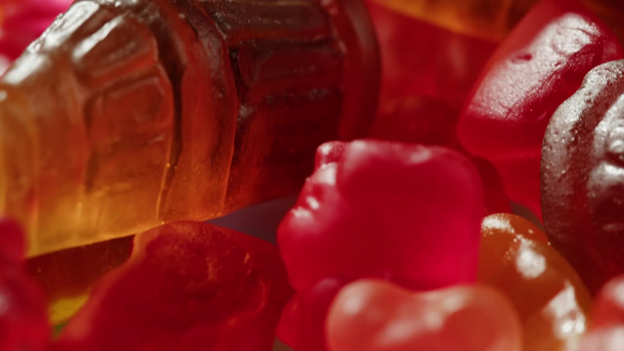 Close-up of colorful gummy candies