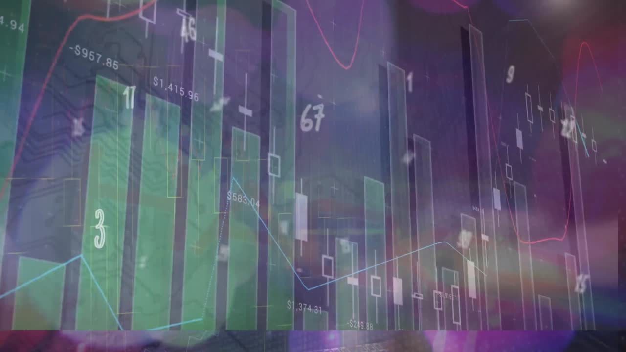 animación del procesamiento de datos sobre formas