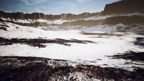 rocks and hills under the snow