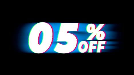 el 0% de descuento en el texto es una promoción de efectos de glitch vintage.