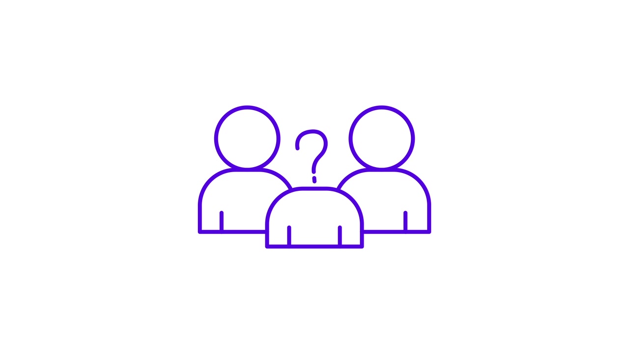 Animated Icon of Three People with a Question Mark