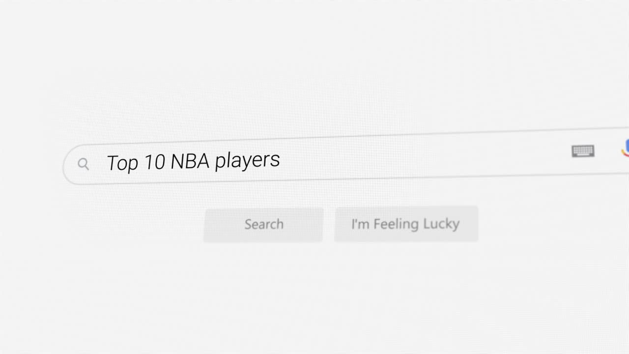 Searching for Top 10 NBA players on Internet browser
