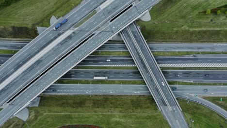 aerial view of a highway interchange