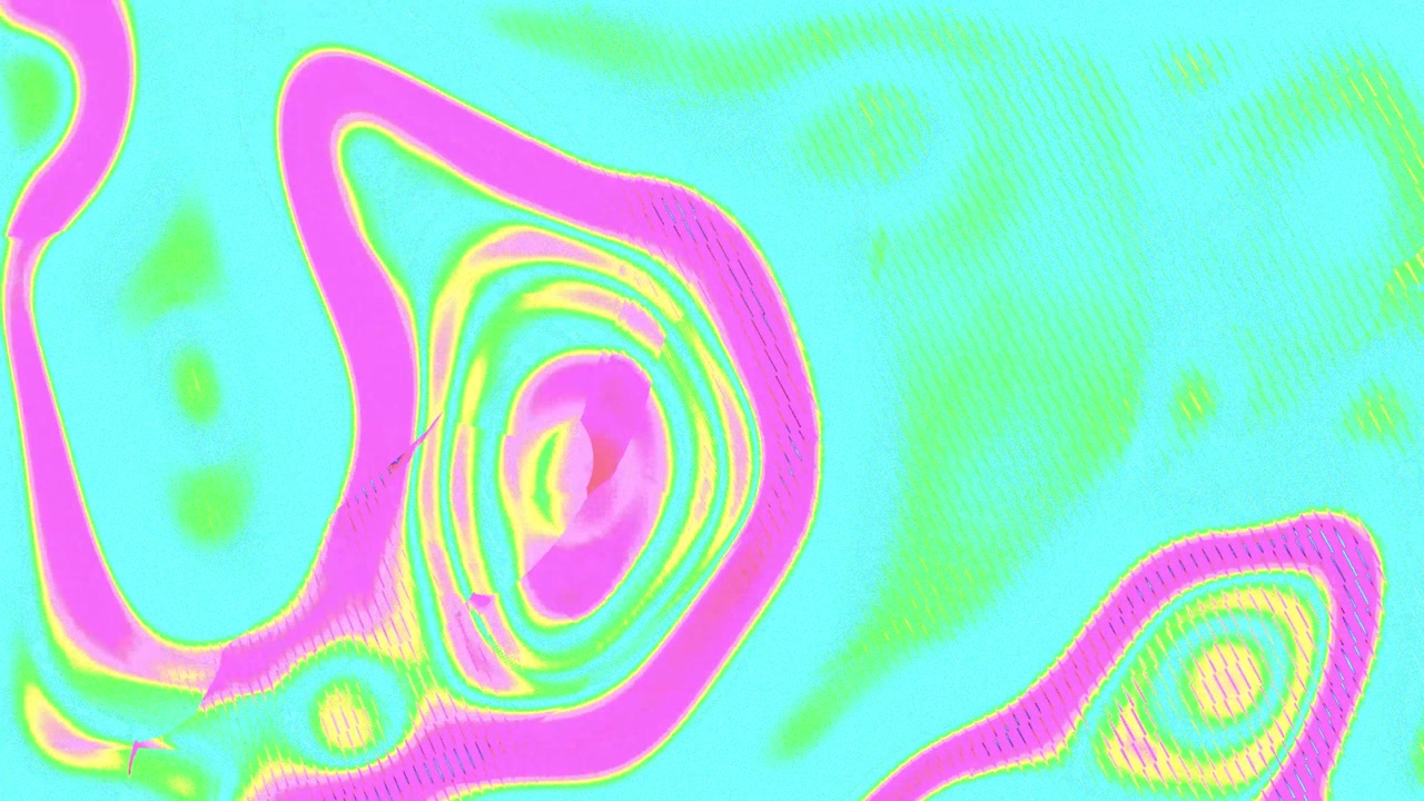 psychedelic neon color animated liquids background visual, bright pink, green and yellow colors