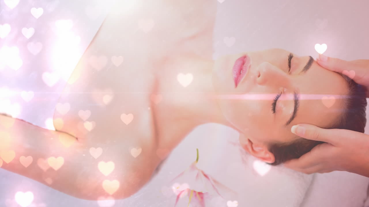 ⁇ 런타인 데이에 스파에서 마사지를 하는 아름다운 여성들