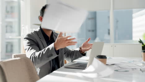 stress, business and man with a laptop