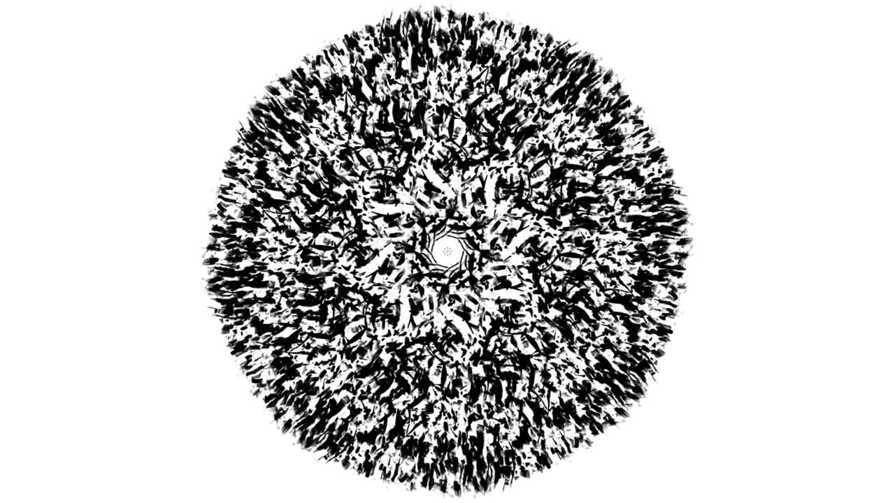 Dynamic Abstract Black and White Pattern Expanding and Transforming