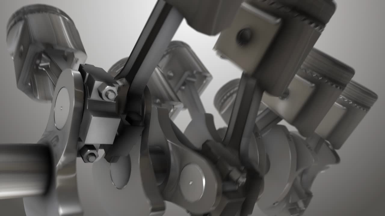 Closeup piston animation