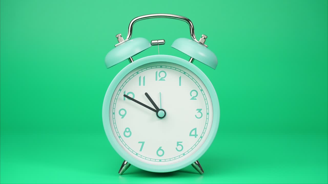 시간 지연, 파란 알람 시계는 시간의 흐름을 보여줍니다.