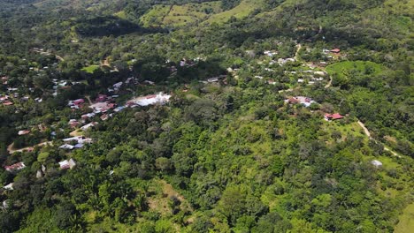 aerial drone shot from the land of the boruca community in costa rica